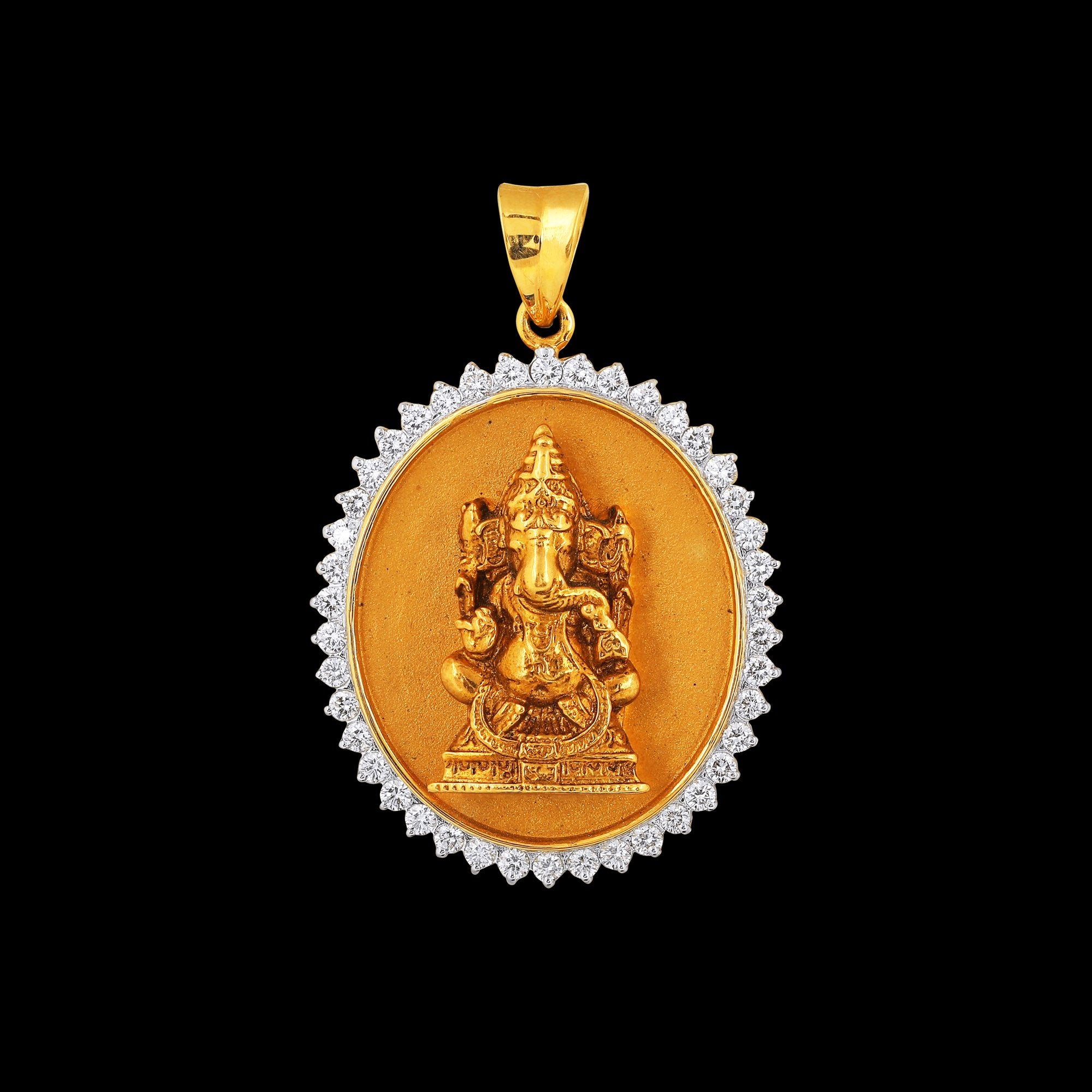 Lord Ganesha Diamond Pendant_JDP3017