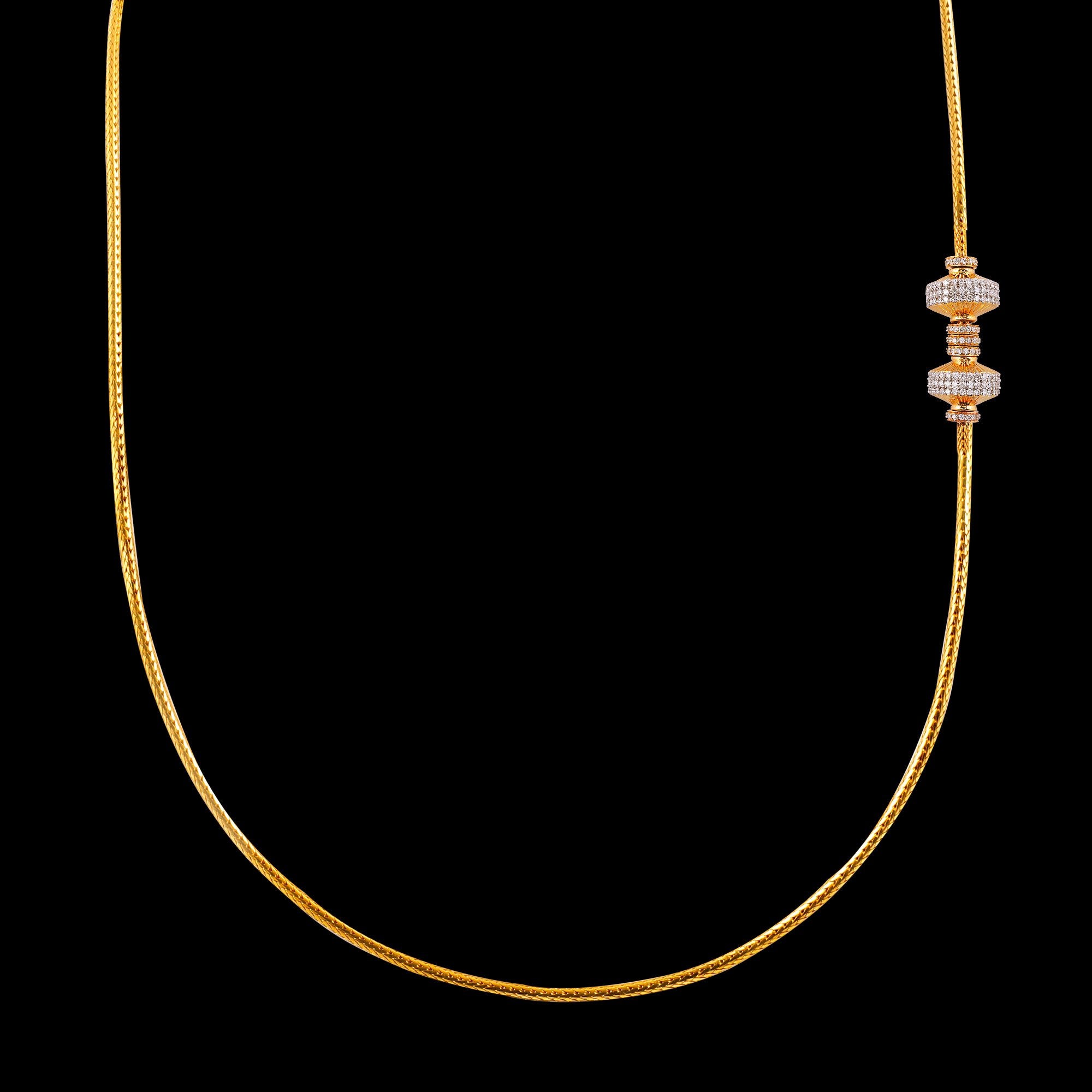 Diamond Mugappu Chain_JCDJCH5007 – JCS JEWEL CREATIONS