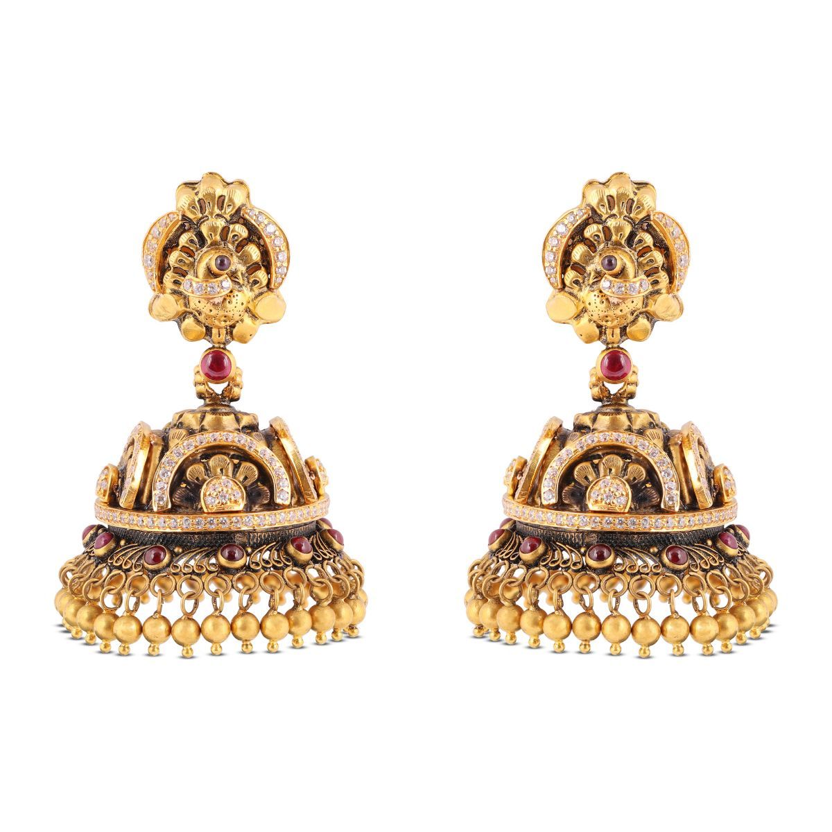 Tanvi Gold Jhumka _JCGJER3011