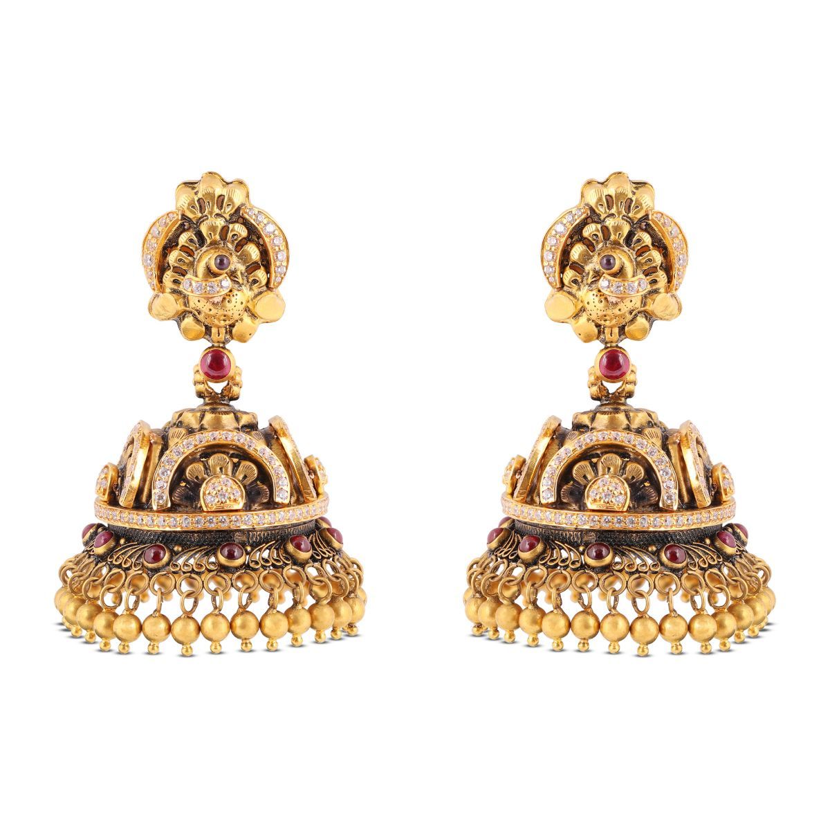 Tanvi Gold Jhumka _JCGJER3011