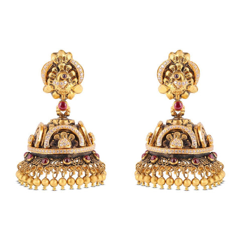 Tanvi Gold Jhumka _JCGJER3011