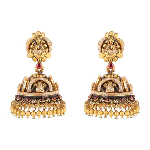 Tanvi Gold Jhumka _JCGJER3011