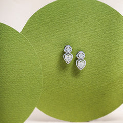 Heart Shaped Diamond Stud_JDE2050