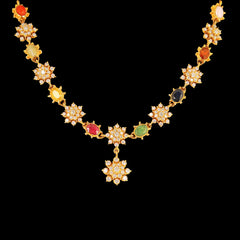 Glamours Navaratna Diamond Necklace_JDN5013