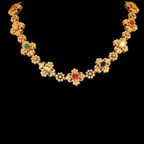 Fiore Navaratna Diamond Necklace_JDN5015