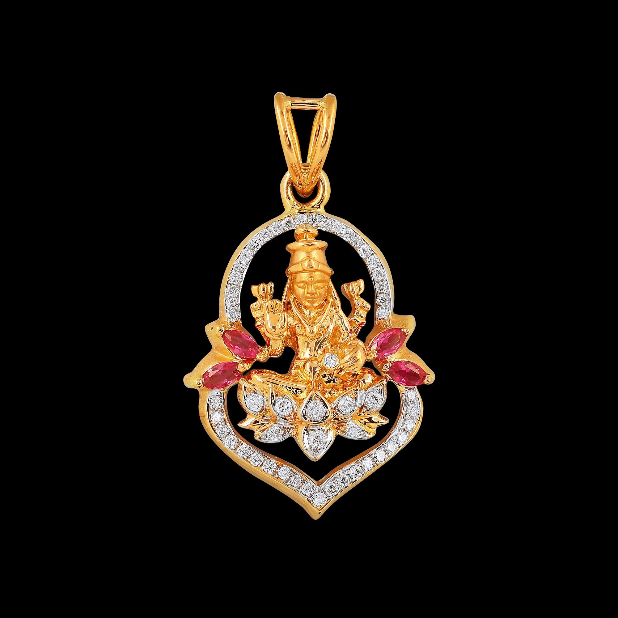 Encrusted Goddess Lakshmi Diamond Pendant JDP3015 JCS JEWEL