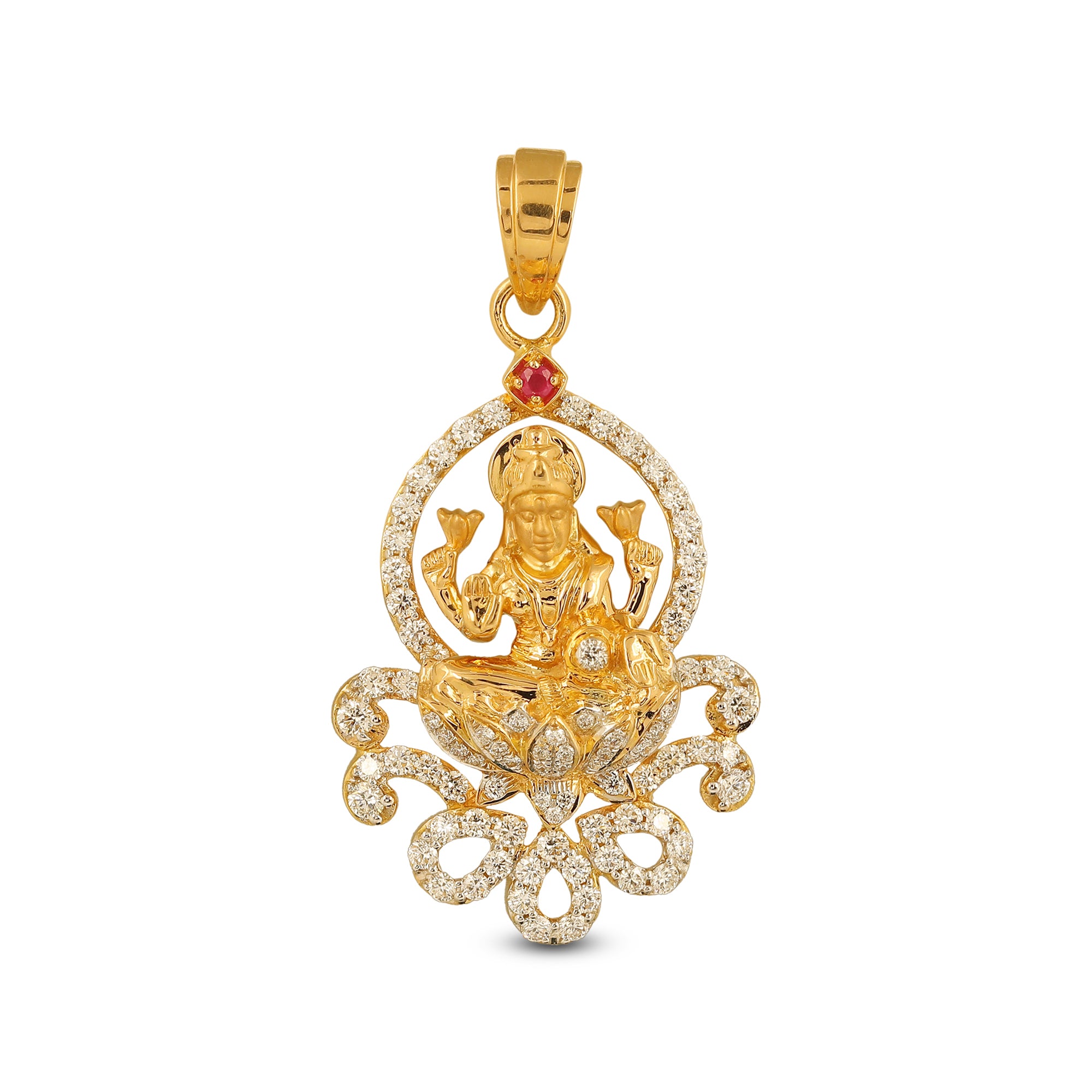 Goddess Lakshmi Diamond Pendant_JDP3029