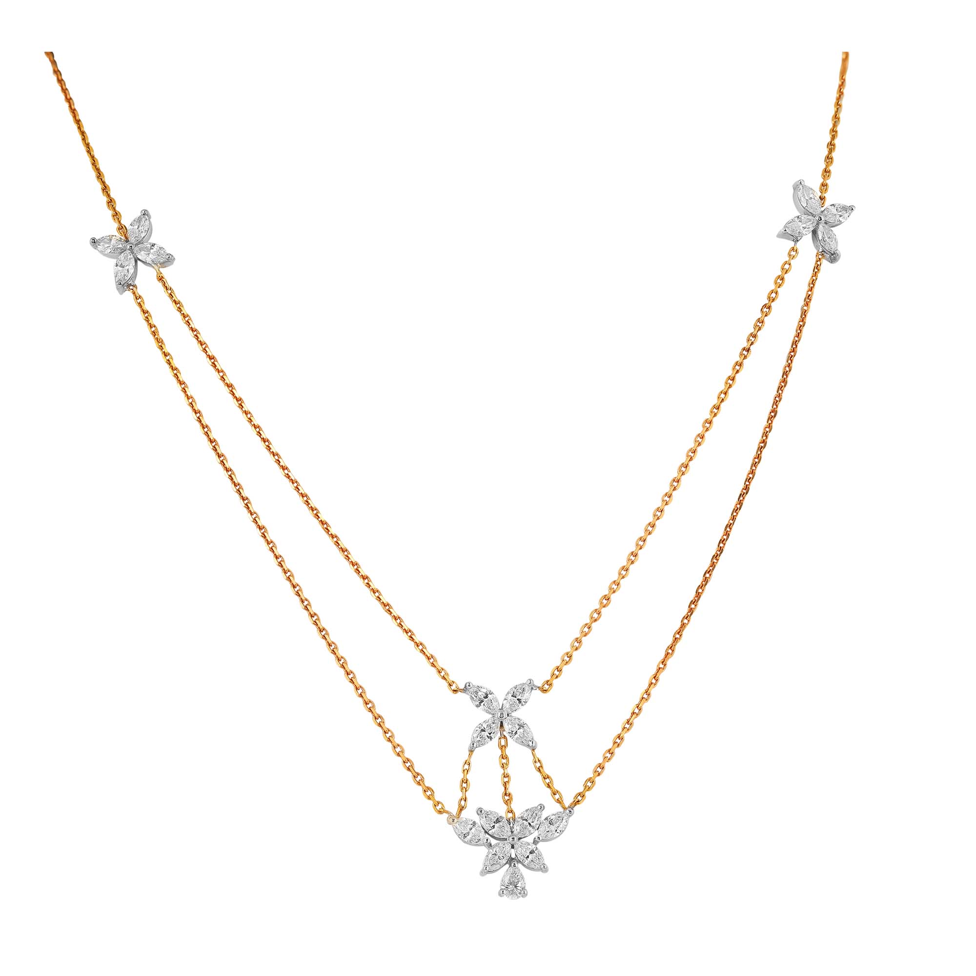 Simple Floral Diamond Pendant_JDP3049