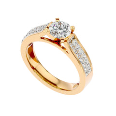 Wide Diamond Band Solitaire Ring _JDSR1006