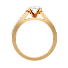 Wide Diamond Band Solitaire Ring _JDSR1006