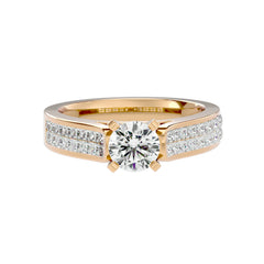 Wide Diamond Band Solitaire Ring _JDSR1006