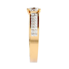 Wide Diamond Band Solitaire Ring _JDSR1006