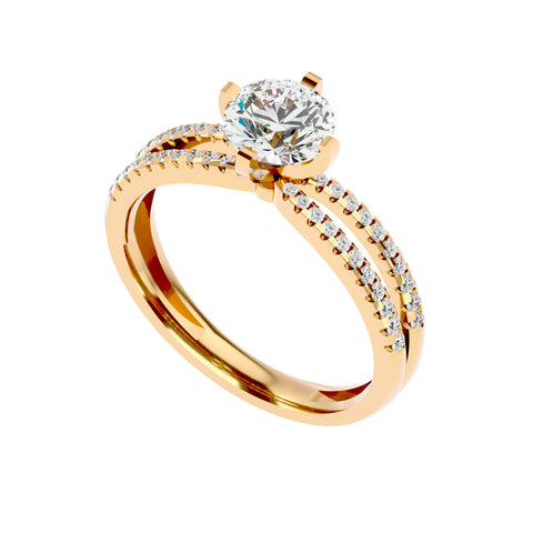 Double Band Solitaire Ring _JDSR1010