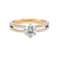 Double Band Solitaire Ring _JDSR1010