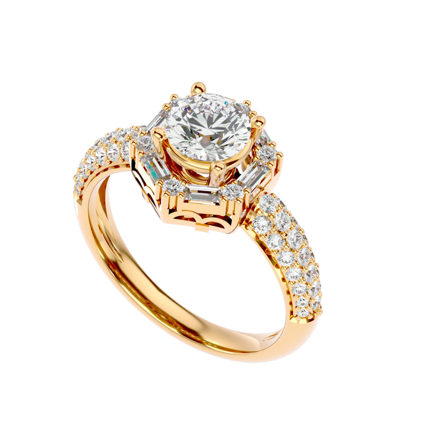 Hexagon Solitaire Ring_JDSR1012