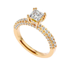 The Classic Square Solitaire Ring _JDSR1014