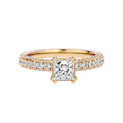 The Classic Square Solitaire Ring _JDSR1014