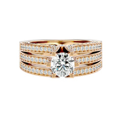 Tri-Band Solitaire Ring _JDSR1016