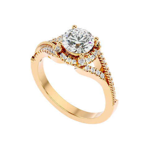 Iced Band Solitaire Ring _JDSR1019