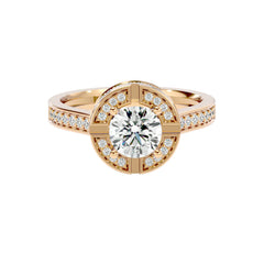 Four Pillar Round Solitaire Ring _JDSR1022