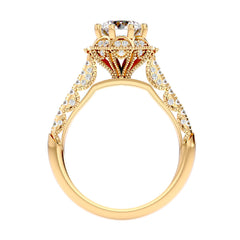 Pentagon Halo Solitaire Ring _JDSR1028