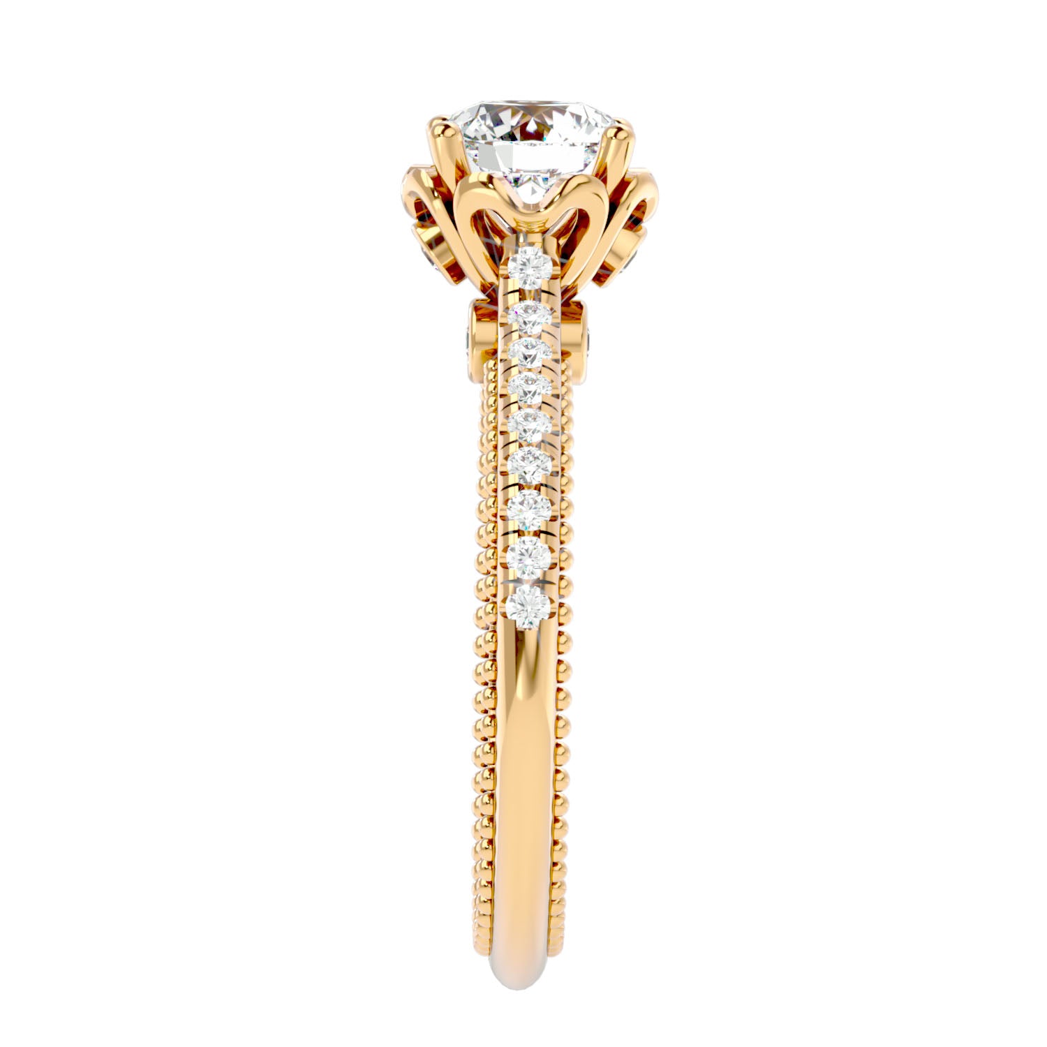 Amazon.com: JewelsForum Single Stone Diamond Wedding Band in 14K Yellow  Gold and 0.05 Carat Diamond : Clothing, Shoes & Jewelry