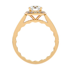 Square Halo Solitaire Ring _JDSR1034