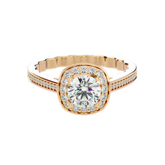 Square Halo Solitaire Ring _JDSR1034
