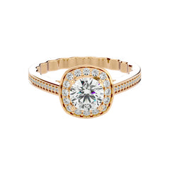 Square Halo Solitaire Ring _JDSR1034