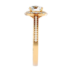 Square Halo Solitaire Ring _JDSR1034