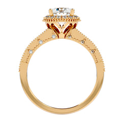 Round Halo Solitaire Ring _JDSR1035