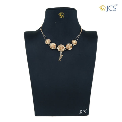 Elegant Floral Gold Necklace Set_JGNS5019