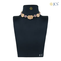 Floral Gold Choker Set_JGNS5032