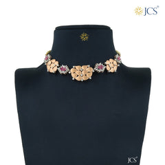 Floral Gold Choker Set_JGNS5032