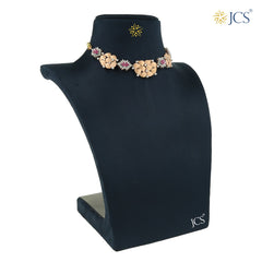 Floral Gold Choker Set_JGNS5032