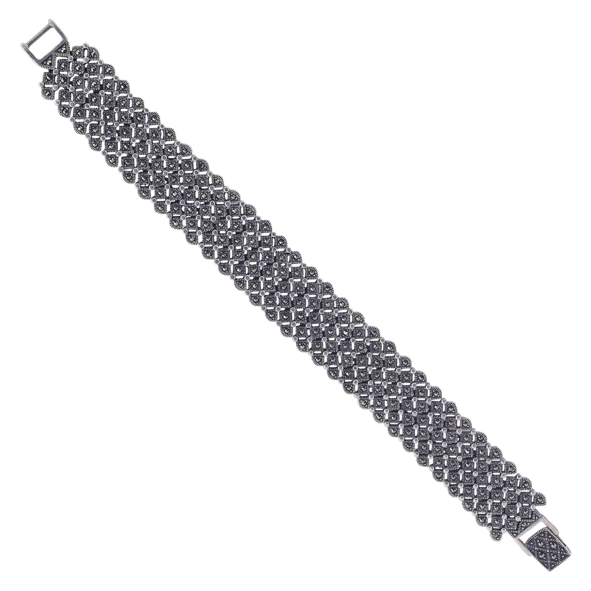 Crocheted Silver Bracelet_JSB4026